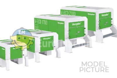 Vi præsenterer Vecoplan V-ECO 900, en kraftfuld neddeler med et output på op til 1000 kg/t. Maskinen er helt ny, og den er pakket i den originale emballage.